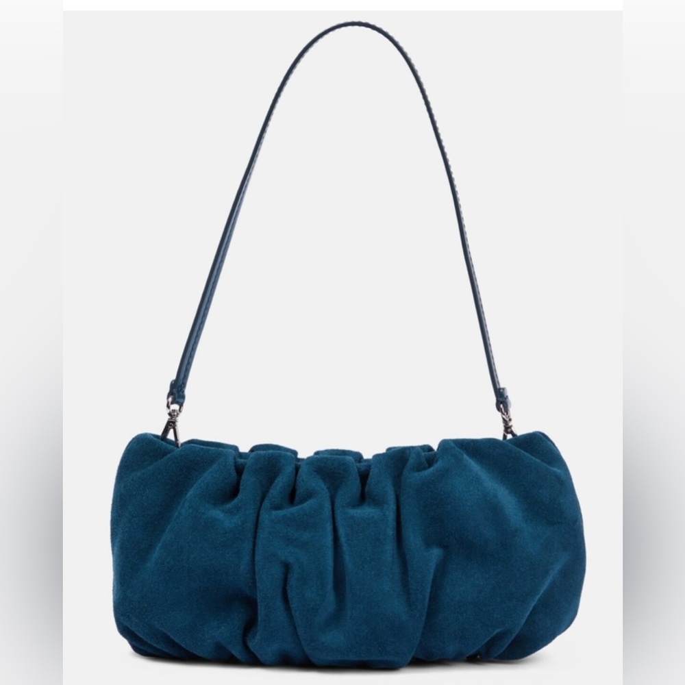 Staud Suede Bean Bag Ink Blue